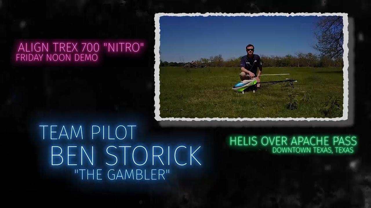 Ben Storick Align TREX 700N "Nitro Demo" Noon 1 Helis Over Apache Pass 2017