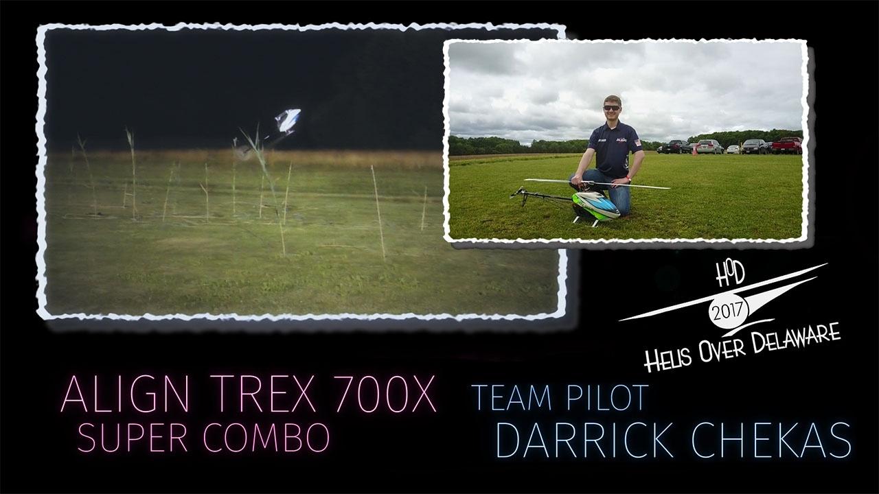 Darrick Chekas Align TREX 700X Saturday Night Demo Cutting Helis Over Delaware 2017