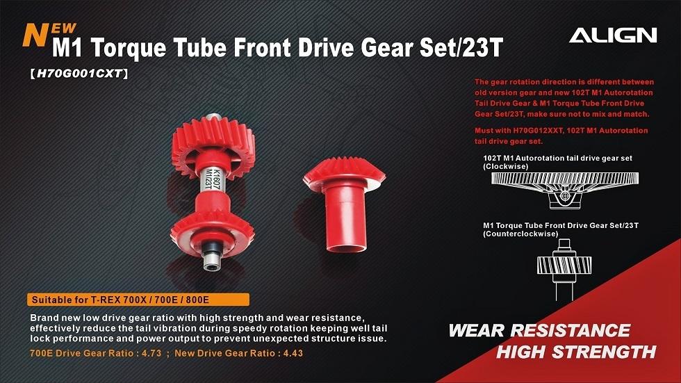 M1 Torque Tube Front Drive Gear Set T-REX 700X 700E 800E